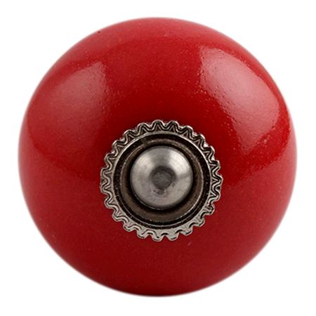 Solid Red Silver Fitting Ceramic Dresser Knob